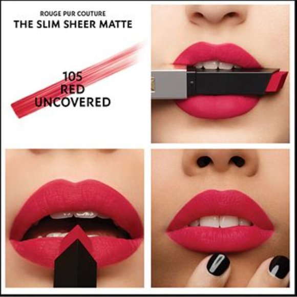 YSL The Slim Sheer Matte Lipstick 105 Red Uncovered BRAND NEW - Picture 2 of 4